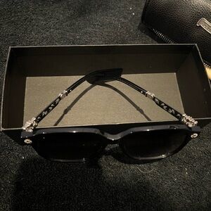 CHROME HEARTS Black Biker Sunglasses